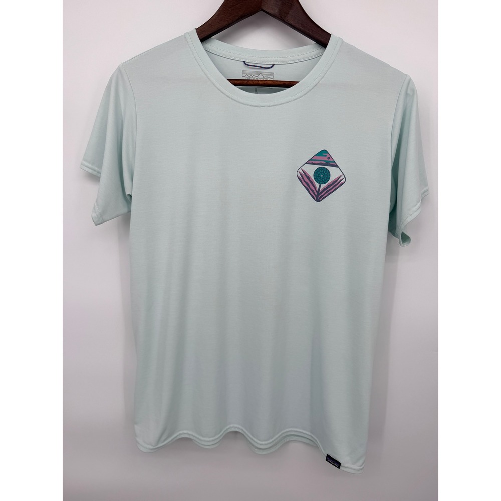 Patagonia Capilene Cool Daily Men L Light Blue Good Graphic Tee 45250